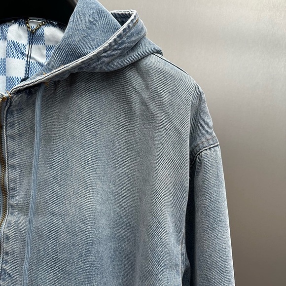 Louis Vuitton Denim Hooded Zip-Up Jacket - Picture 8 of 9